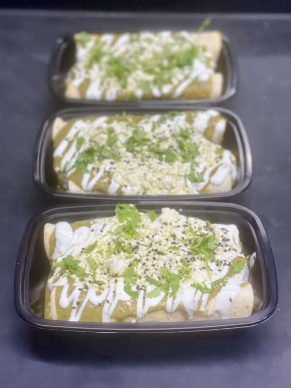 Mole Amarillo Enchiladas