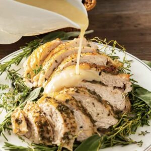 Thanksgiving Roast Turkey Breast with Turkey Gravy
